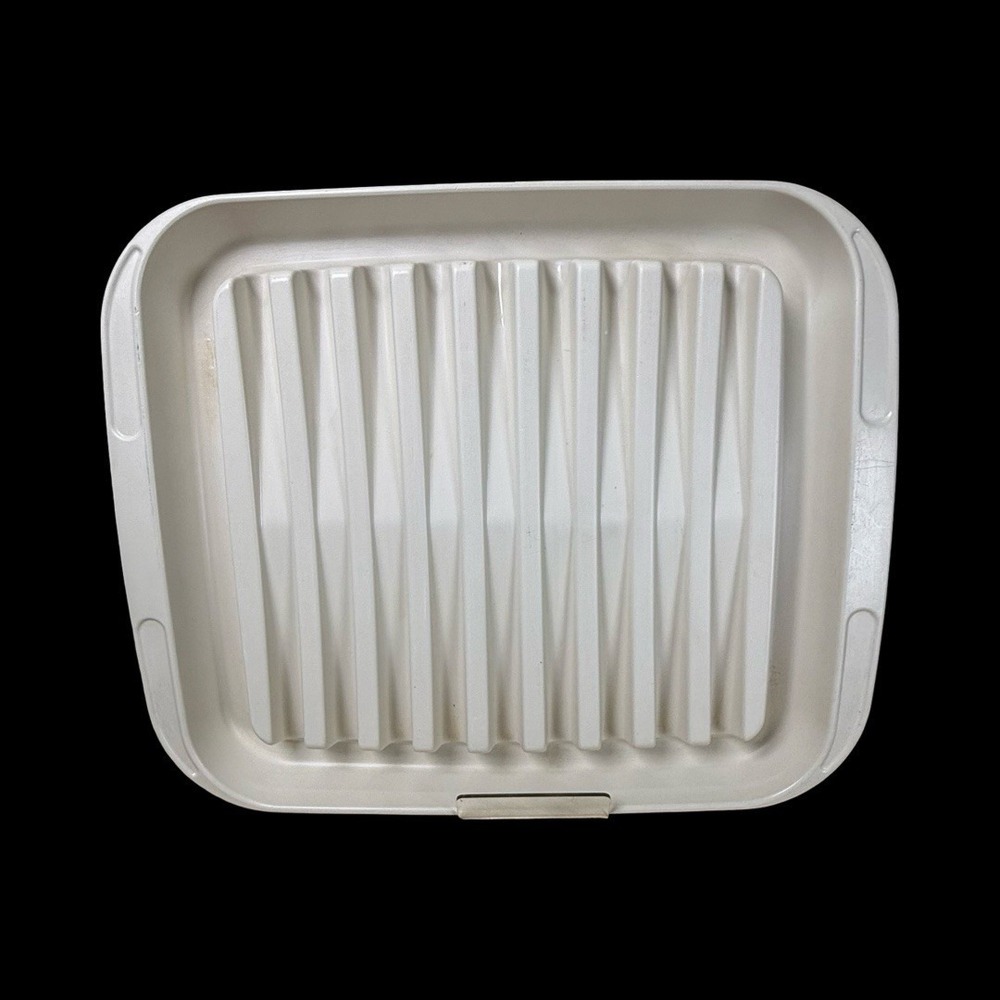 Vintage 1980s Tupperware‎ Ultra 21 Ovenware Bacon Rack Roasting Pan #1785